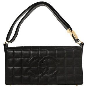 Chanel Black Lambskin Choco Bar Shoulder Bag 145264